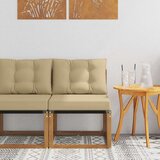  Vanjska srednja sofa Masivno drvo akacije i tekstilna tkanina - Prirodno i bež srednja sofa | shoptok.hr
