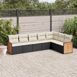  7-dijelni set vrtnih sofa od poliratana s jastucima crni | shoptok.hr