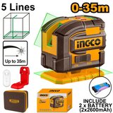 Ingco hll306502 samonivel zeleni laser 5 linija 0-35m super ( HLL306502 ) | Eponuda.com