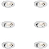 QAZQA Set van 6 inbouwspots wit kantelbaar 6,5cm incl. LED IP54 ultra slim - Pupil | Shoptok.si