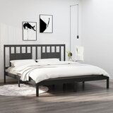 Maison Chic Posteljni okvir - Dvoposteljna postelja - Zakonska postelja siv iz trdne borovine 200x200 cm-J5431, (21766387) | Shoptok.si
