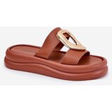 Boto Women's Platform Sandals with Golden Detail Camel Ularinea | Shoptok.si