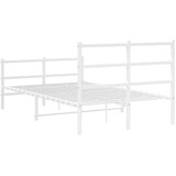 Metalni okvir kreveta uzglavlje i podnožje bijeli 120x200 cm | shoptok.hr