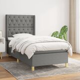 The Living Store Box spring postelja z vzmetnico temno siva 80x200 cm blago - Box Spring Postelja, (21520498) Cene