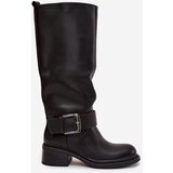 Boto Insulated Women's Boots on Block Heel with Buckle Black Raphaela | shoptok.hr