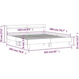  Posteljni okvir z vzglavjem rjavi hrast 160x200 cm in | Shoptok.si