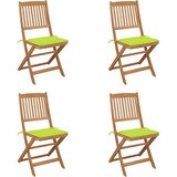 Maison Chic Zložljivi Vrtni Stoli - Stol za vrti 4 kosi z blazinami trden akacijev les JS2937, (21875769) | Shoptok.si