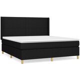 vidaXL Box spring postelja z vzmetnico črna 180x200 cm blago | Shoptok.si
