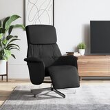 vidaXL Fotelj z oporo za noge črno blago | Shoptok.si