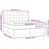vidaXL Box spring postelja z vzmetnico LED krem 180x200 cm blago, (20884180) | Shoptok.si