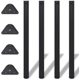 4 Podesive Noge za Stol Crne 870 mm | shoptok.hr
