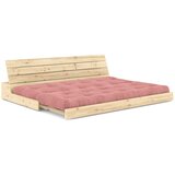 Karup Design Rožnata raztegljiva sedežna garnitura iz rebrastega žameta 196 cm Base – | Shoptok.si