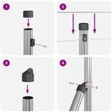 vidaXL zavarena žičana ograda s 13 flanged stupova 0.4x25 m Pocinčani čelik | shoptok.hr
