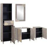vidaXL Set namještaja za kupaonicu Zidne 4 pcs Siva 62 x 33 x 58 cm | shoptok.hr