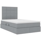 vidaXL Krevet s od storage Svijetlo siva 120 x 190 cm Lažna koža | shoptok.hr