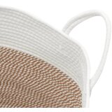  Košara za pohranu smeđe-bijela Ø 51 x 33 cm od pamuka | shoptok.hr