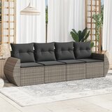 Maison Chic Seti vrtnega pohištva - Vrtna garnitura - Vrtni pohištvo set 4-delna z blazinami siv poli ratan, (21818544) | Shoptok.si