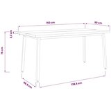  Kvadratni blagovaonski stol 160 x 90 x 75 cm Prirodna - Prirodna i crna 160 x 90 x 75 cm Četvrtasto | shoptok.hr