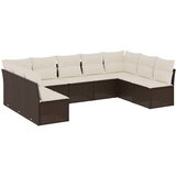  9-dijelni set vrtnih sofa s jastucima poliratan smeđi | shoptok.hr