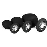 EasyToys - Anal Collection komplet analnih čepov Easytoys Diamond, črn | Shoptok.si