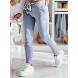 DStreet Spodnie damskie materiałowe chinosy z paskiem ROSSALI błekitne | shoptok.hr