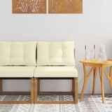  Vanjska srednja sofa Masivno bagremovo drvo, Tekstilen Prirodna | shoptok.hr