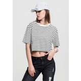 UC Ladies Women's short striped oversized t-shirt wht/bl Cene