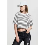 UC Ladies Women's short striped oversized t-shirt wht/bl