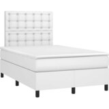 Krevet box spring s madracem LED bijeli 120x190 cm umjetna koža | Eponuda.com