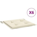 vidaXL Blazine za vrtne stole 6 kosov krem 40x40x3 cm blago | Shoptok.si
