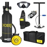 DIDEEP 1L potapljaška jeklenka, 10-20 minut podvodnega časa, več načinov napihovanja, črna, (5000219887) | Shoptok.si