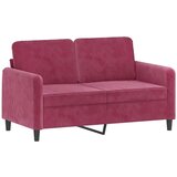 vidaXL Kavč dvosed z blazinami vinsko rdeč 120 cm žamet, (20910790) | Shoptok.si