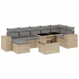  The Living Store Vrtna sedežna garnitura 8-delna z blazinami bež poli ratan - Vrtna Sedežna Garniture, (21460658) | Shoptok.si
