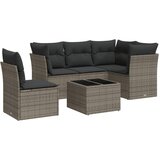  6-dijelni set vrtnih sofa od poliratana s jastucima sivi | shoptok.hr