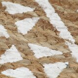  Ručno rađeni tepih od jute s bijelim uzorkom 120 cm | shoptok.hr