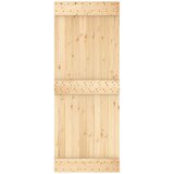  Klizna vrata Prirodna i crna 80 x 210 cm Čvrsta borovina | shoptok.hr