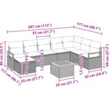 vidaXL 9 dijelni vrtni sofu set s jastučićima Bež poli ratan akacija, 2-sjedni vrtni sofu s jastučićima Bež poli ratan | shoptok.hr