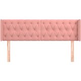  Uzglavlje s ušima ružičasto 147x16x78/88 cm baršunasto | shoptok.hr