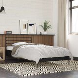 vidaXL Posteljni okvir črn 100x200 cm inženirski les in kovina, (21156046) | Shoptok.si