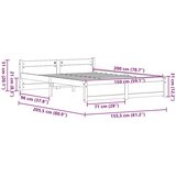  Konstrukcija postelje Voščeno rjava 150 x 200 cm Trdna borovina | Shoptok.si