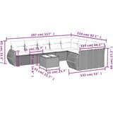  10-dijelni set vrtnih sofa s jastucima crni od poliratana | shoptok.hr