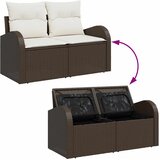 Set sofe s jastukom s pohranom 8 pcs Smeđa i bijela poliratan | shoptok.hr