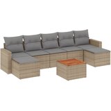 Maison Chic Seti vrtnega pohištva - Vrtna garnitura - Vrtni pohištvo set 8-delna z blazinami bež poli ratan, (21799827) | Shoptok.si