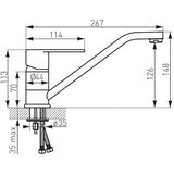 Ferro ALGEO armatura za pomivalno korito nizka gibljiva krom, (20518525) | Shoptok.si