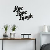 Atelier Del Sofa Zidna dekoracija Live Love Laugh, 52x38 cm, 1.5 mm, Crna Cene