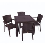 Bastenski set zeugma 4 stolice i sto 90x90 braon