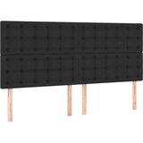  Uzglavlje crno 200x5x118/128 cm od umjetne kože | shoptok.hr