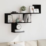 vidaXL Stenska polica črna hrast 100x15x70 cm inženirski les | Shoptok.si