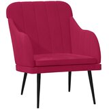  Fotelja crvena boja vina 63 x 76 x 80 cm baršunasta | shoptok.hr