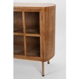 White Label Vitrina iz masivnega kavčukovca v naravni barvi 100x80x38 cm Yaz – | Shoptok.si